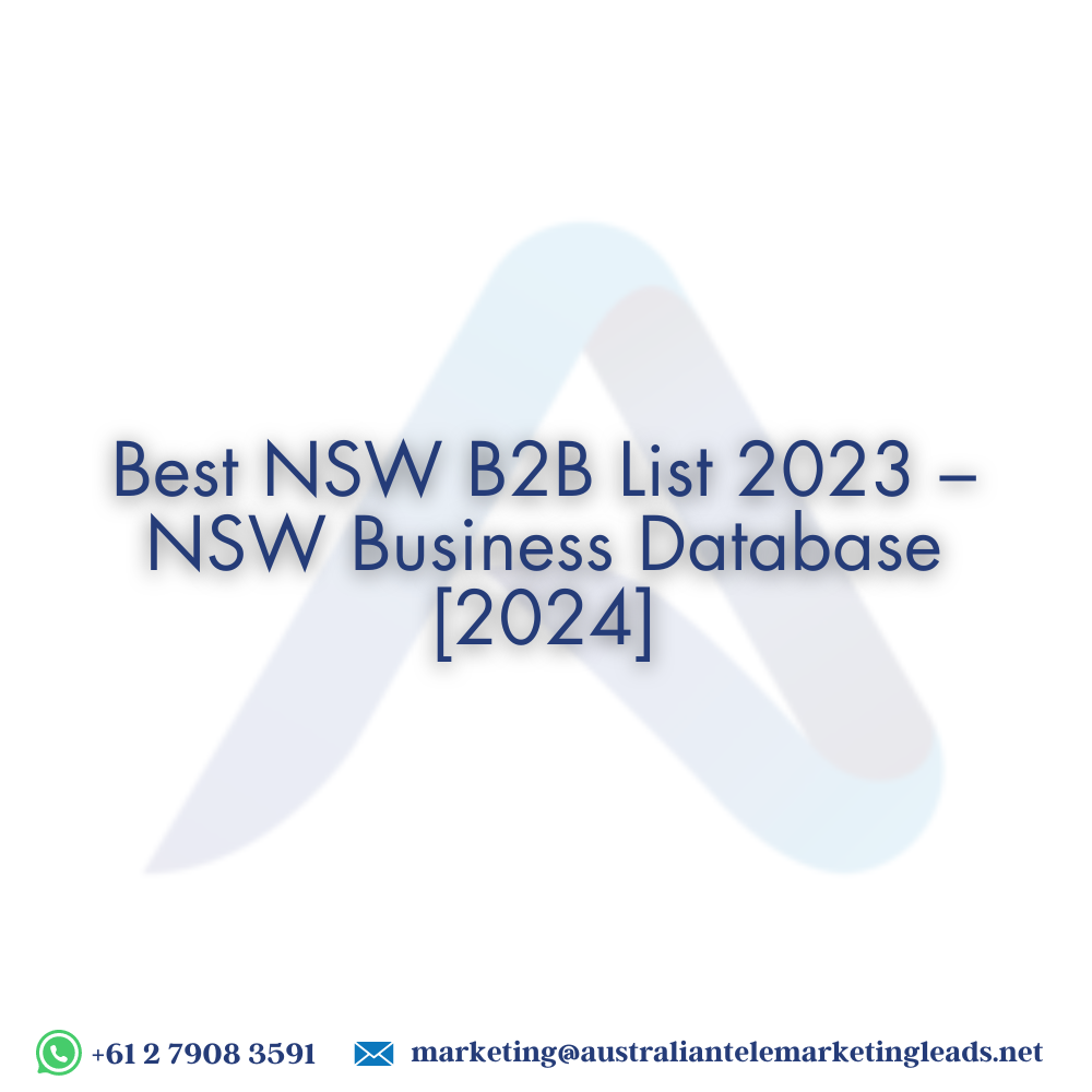 Best NSW B2B List 2024 - NSW Business Database [2024] 1