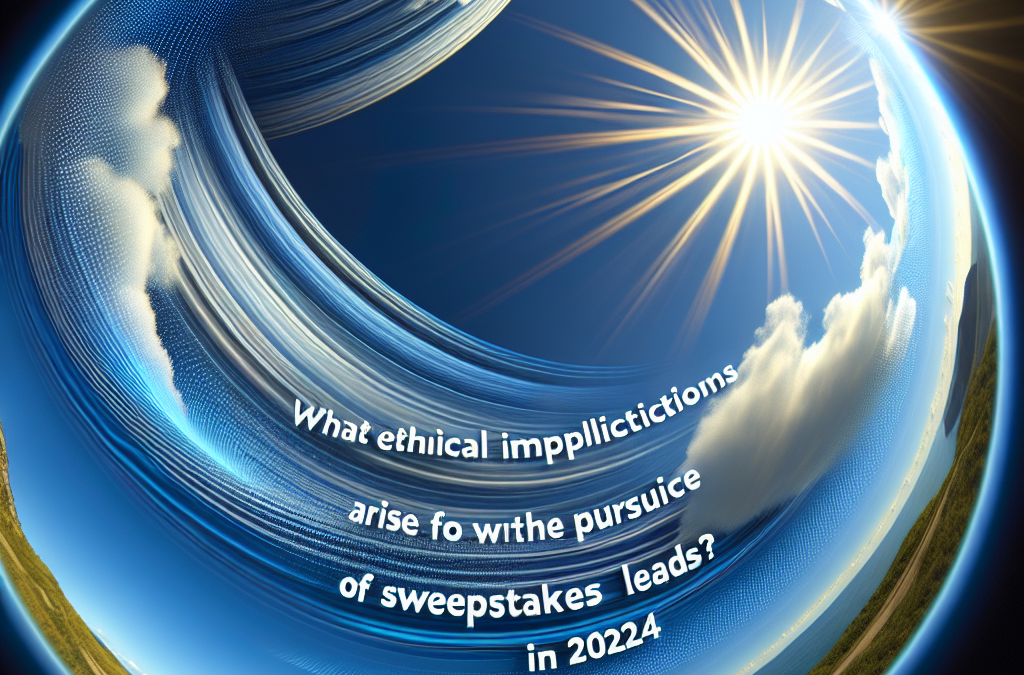 What ethical implications arise from the pursuit of sweepstakes leads in 2024?